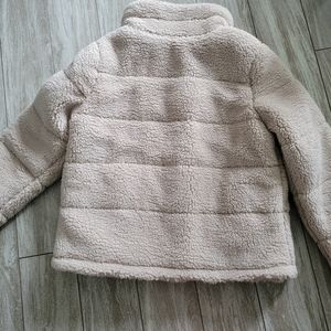 Calvin klein faux sherpa teddy puffer medium womens coat